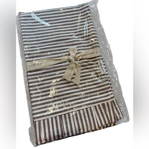 NWTS Luxe B Co Striped Tee Towels, set of 2, Ruffled bottom, cotton, boutique